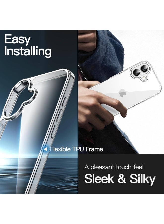 حومة جراب شفاف لهاتف آيفون 17 مقاس 6.3 بوصة مع عبوتين من الزجاج المقوى وعبوتين من واقيات عدسة الكاميرا، غطاء مقاوم للصدمات لا يصفر لونه لهاتف آيفون 17 مقاس 6.3 بوصة - Image 4